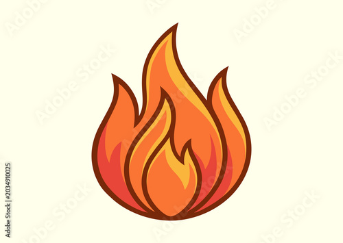 Fire icon, color vector silhouette