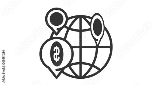 Animated global investment icon