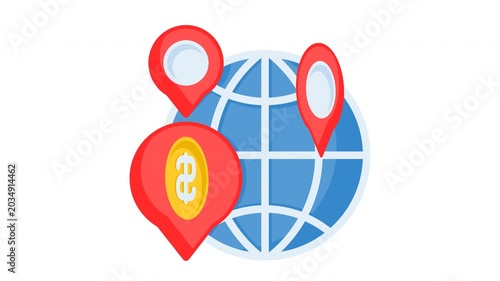 Animated global investment icon