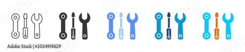 Konstfotografi Wrench icon set multiple style collection