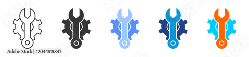 Machine Repair icon set multiple style collection	