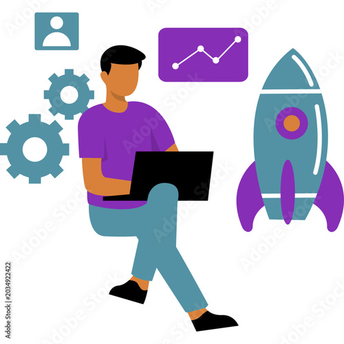 Handdrawn Business Startup Illustration