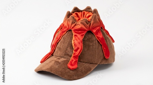 Volcano shaped novelty baseball cap isolated on white background