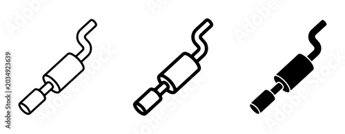 Foto Car Exhaust System Icons, Muffler Vector Graphics, Automotive Repair Symbols, Ve
