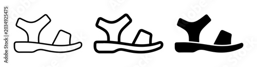 Foto Summer Sandal Icons, Footwear Vector Graphics, Open Toe Shoe Illustrations, Casu