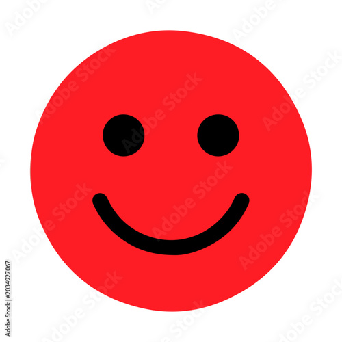 Fotografija Minimalist red circle smiley face icon for positive feedback with positive feedb