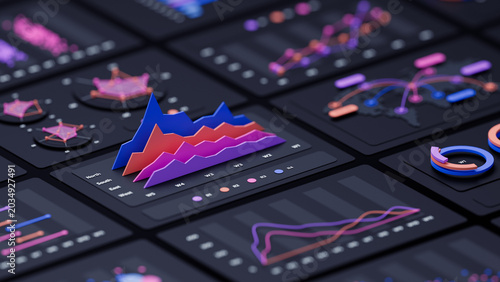 Financial data document graph chart report statistic marketing research development planning management strategy analysis accounting. Financial business technology concept. 3d rendering.