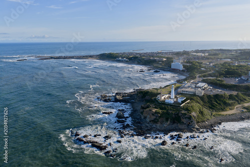 Inubosaki Lighthouse and Pacific Coast Aerial View in Chiba, Japan