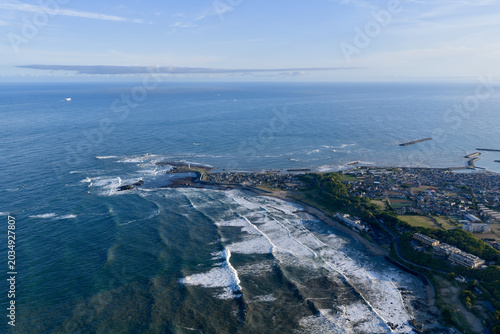 Aerial View of Pacific Coastline in Eastern Chiba, Japan