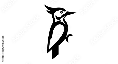 Konstfotografi Woodpecker Silhouette Icon Vector Art