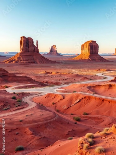 Monument Valley landscape with iconic rock formations, stone, natural wonders