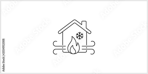 Home HVAC System Heating Cooling and Ventilation Icon