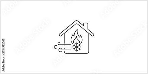 House With Fire and Snow Icons