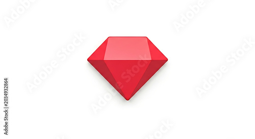 Red diamond shape icon isolated on a clean white background