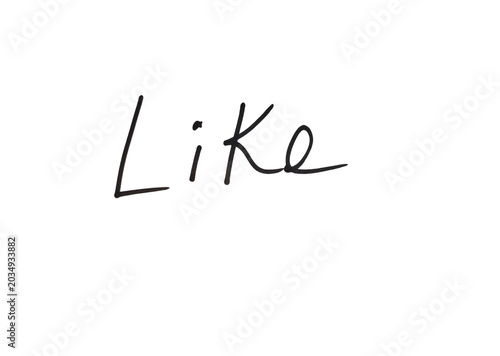 Cuadro en lienzo Handwritten like word in black ink on paper