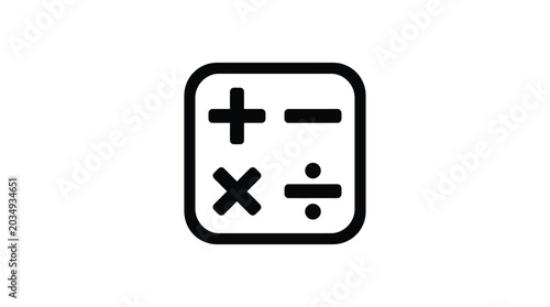 Photos mathematical symbols plus minus times divide in a square frame silhouette