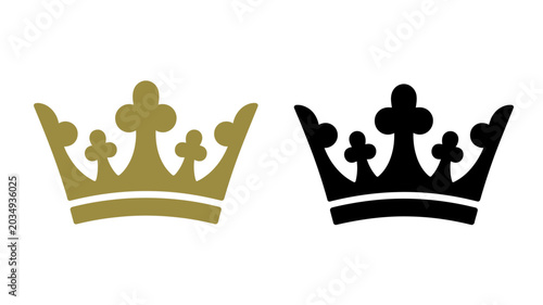 Φωτογραφία Two Crown Silhouettes On White Background Regal Heraldry Symbols crowns royal ro