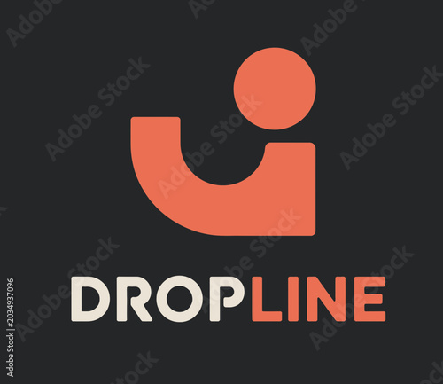 Dropline Minimalist Abstract Logo: Creative Letter U Smile Geometric Branding