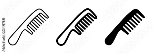 Valokuva Hair Comb Icons, Styling Tools Set, Personal Grooming Accessories, Simple Vector