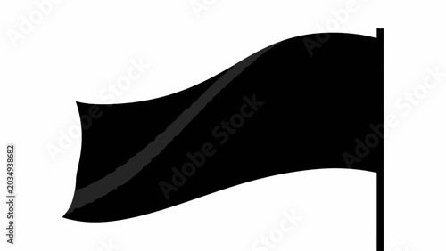 Foto Black flag icon, waving flag symbol, black banner, flag illustration