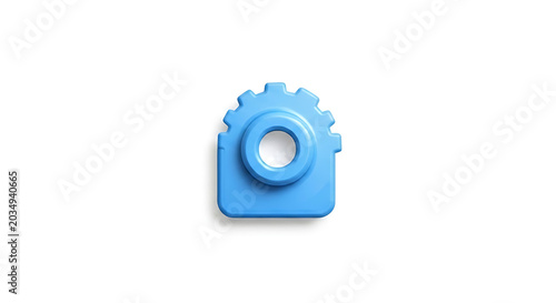 Blue square on white isolated on a clean white background