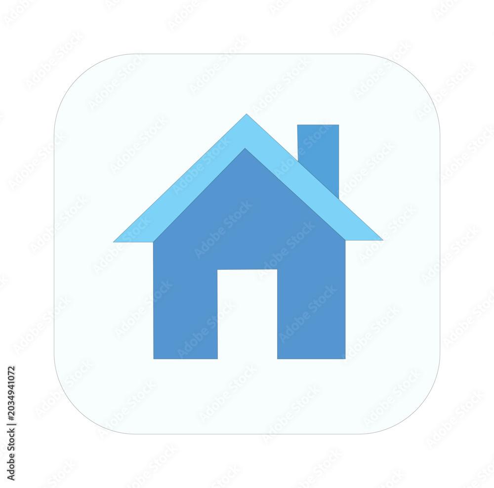 Fototapeta premium House icon with chimney on light blue background