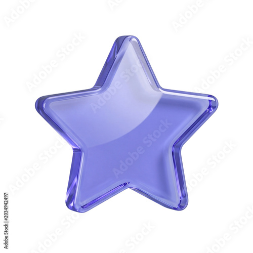 Transparent Glass Star Icon Isolated