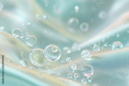Aqua beauty background with water droplets and soft silky texture