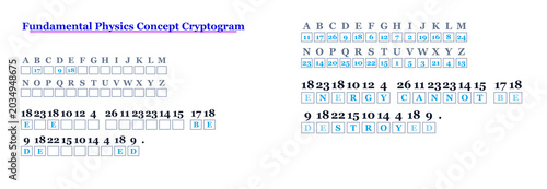 Fotografía Physics cryptogram puzzle with answer key