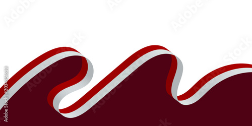 Obraz na płótnie Indonesia Flag Waving Ribbon Frame Border Element