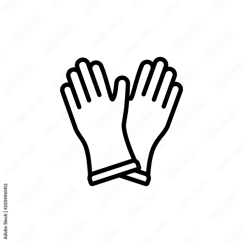 Fototapeta premium Protective Rubber Gloves Icon