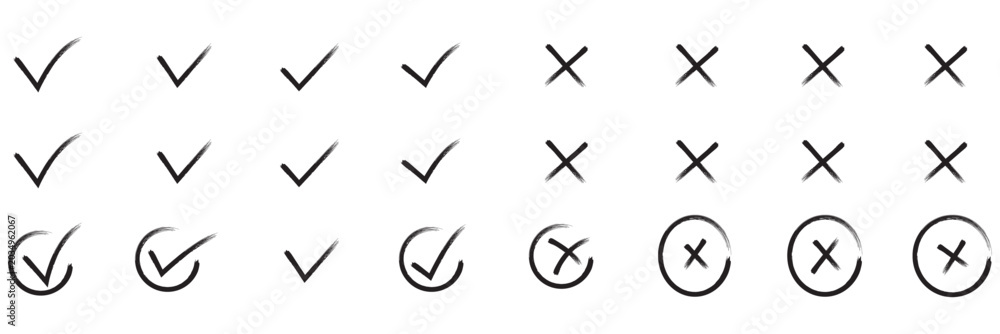 Foto Check tick mark icon set