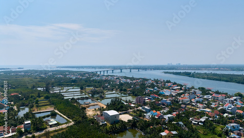 Photos Aerial river and bridge view in Hoi An, Vietnam