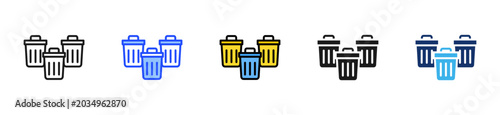 Foto Trash Segregation Icon Collection With Multiple Styles