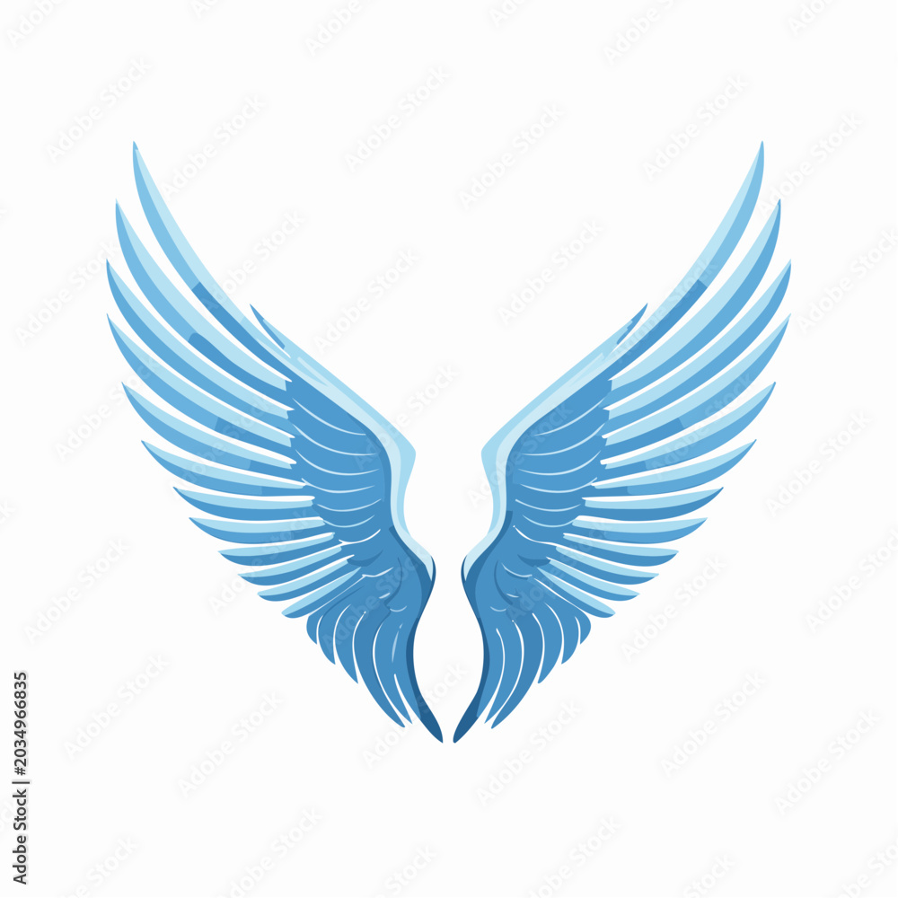 Fototapeta premium Stylized Blue Angel Wings