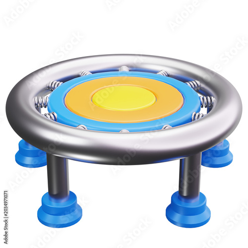 Trampoline Jump Platform 3D Illustrations