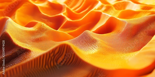 Mesmerizing abstract wavy surface featuring an intricate golden orange texture creating a dynamic and modern liquid energy background design.