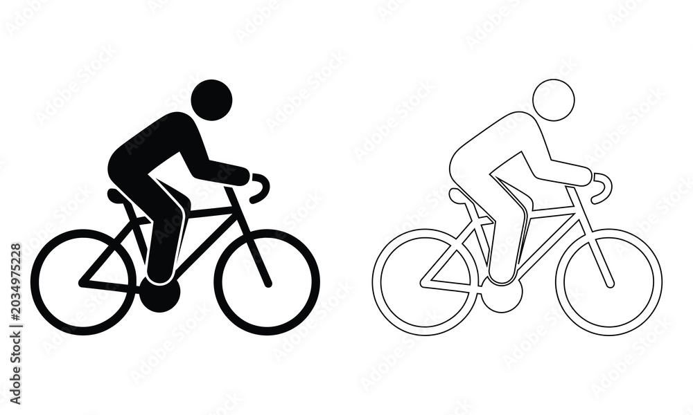 Fototapeta premium Person riding bicycle with two different styles