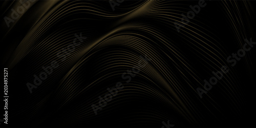 Foto black and gold luxury background with dynamic wave composition