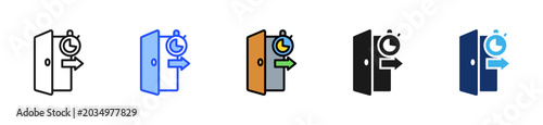 Photos Logout Timeout Icon Collection With Multiple Styles