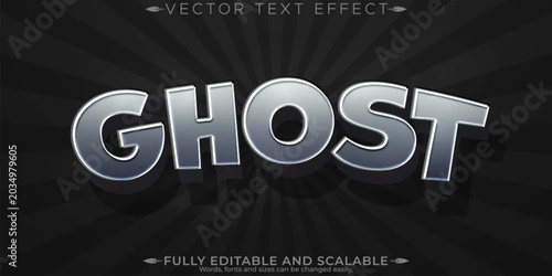 Cuadro en lienzo Horror movie text effect, editable vintage and scary text style