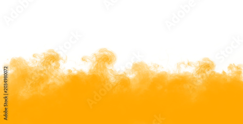 Foto Vibrant orange smoke clouds swirling dynamically on transparent background with