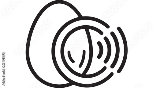 Fotografija Sound Waves Icon with Overlapping Oval Rings and Curved Broadcast Lines for Audi