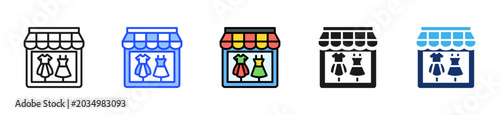 Photography Fashion Storefront Icon Collection With Multiple Styles