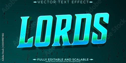 Tableau sur toile Lord editable text effect, editable blade and sword text style