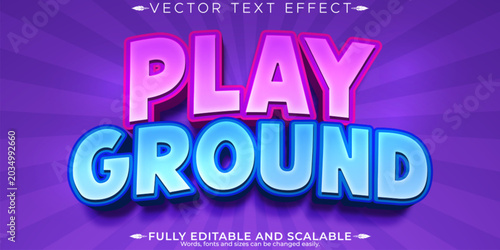 Editable text effect cartoon, 3d kids and funny font style