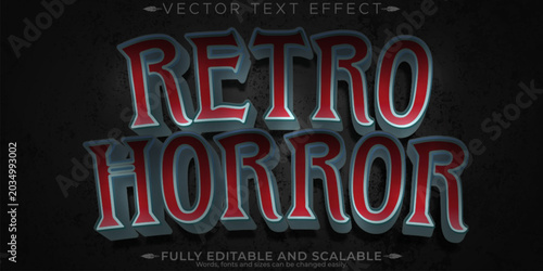 Foto Horror movie text effect, editable vintage and scary text style