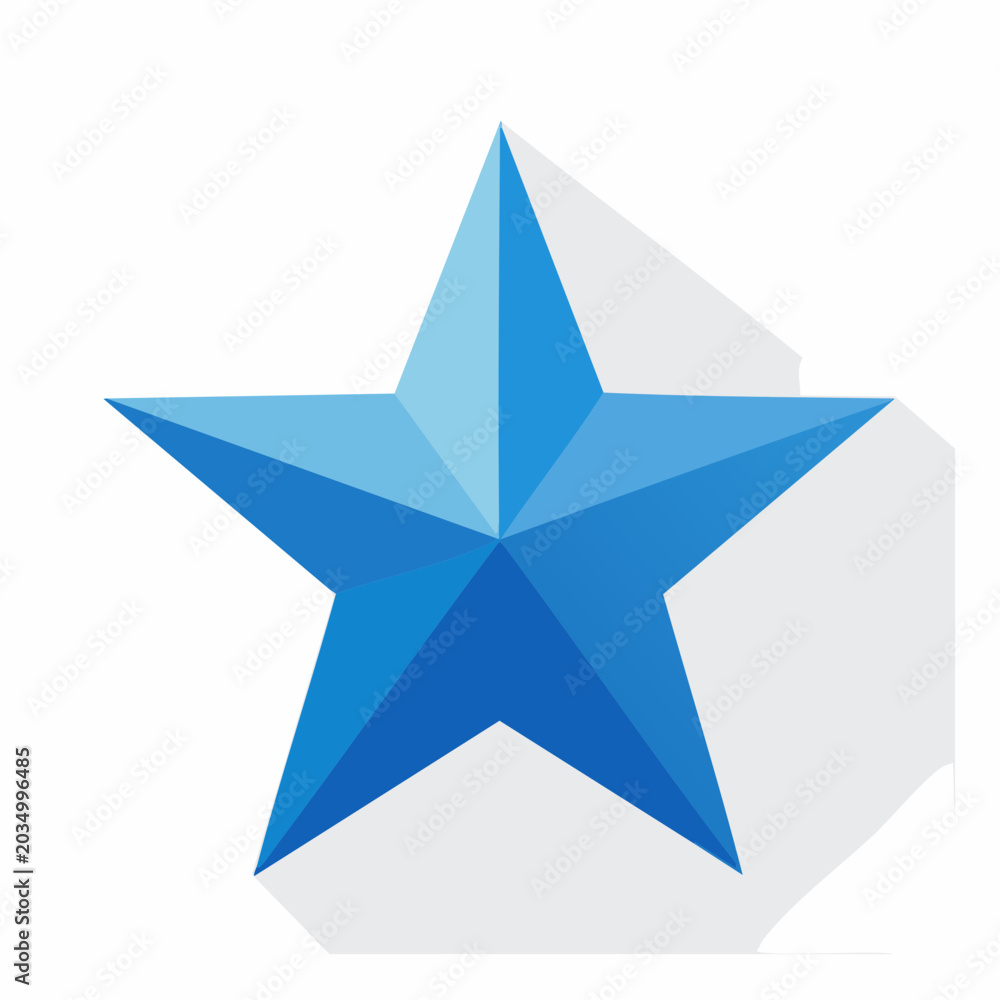 Obraz premium Blue Star Icon with Shadow