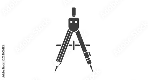 Drafting compass with pencil and pen.