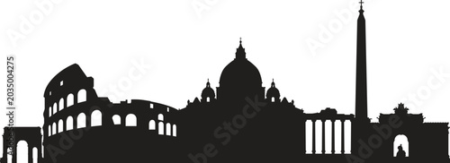 Photography rome city skyline prepared in vector